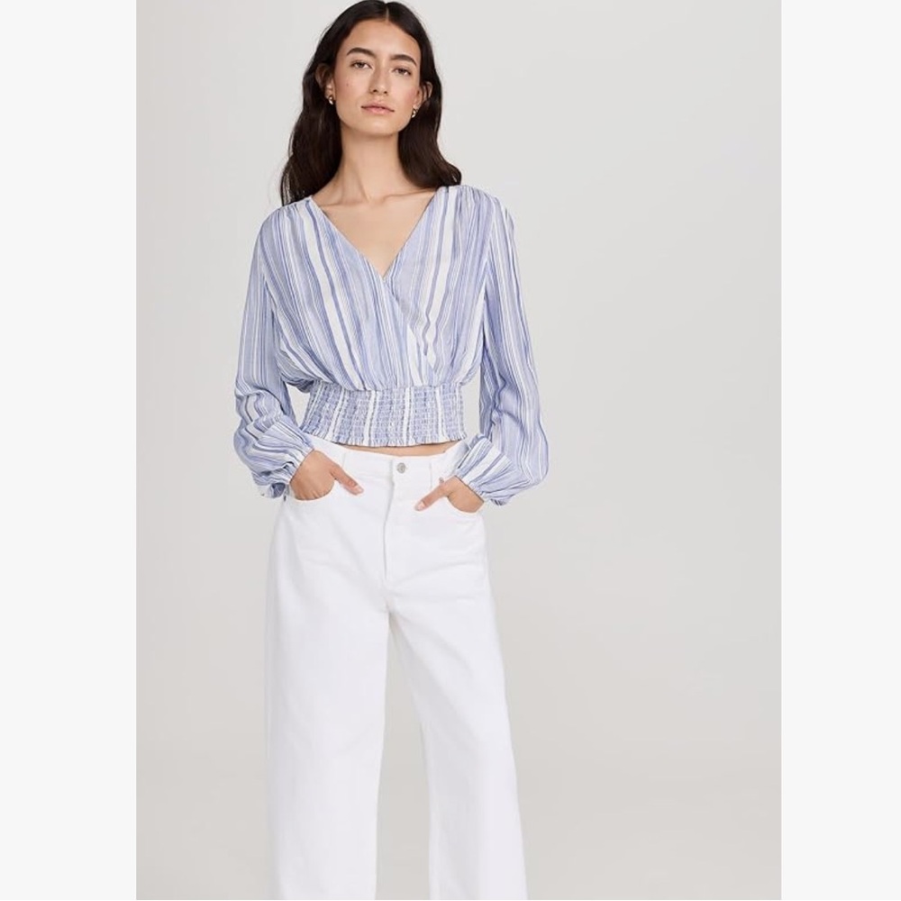 Paige,‎ Naja Blue and White Striped Blouse, Size S